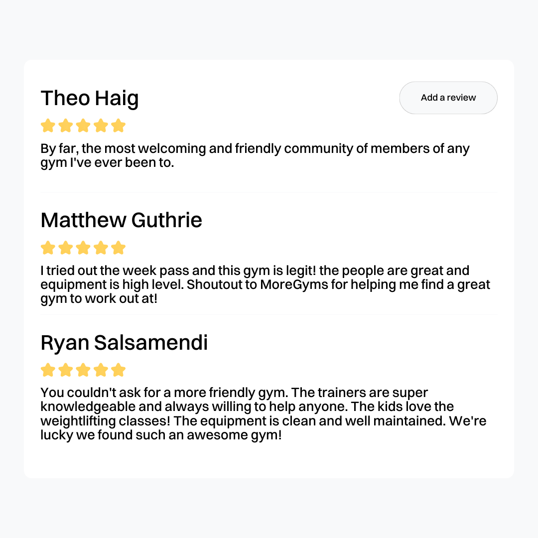 Review a Gym on MoreGyms